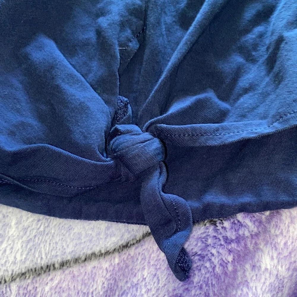 Forever 21 Dark Blue Tie-Front Tank Top - Picture 2 of 4